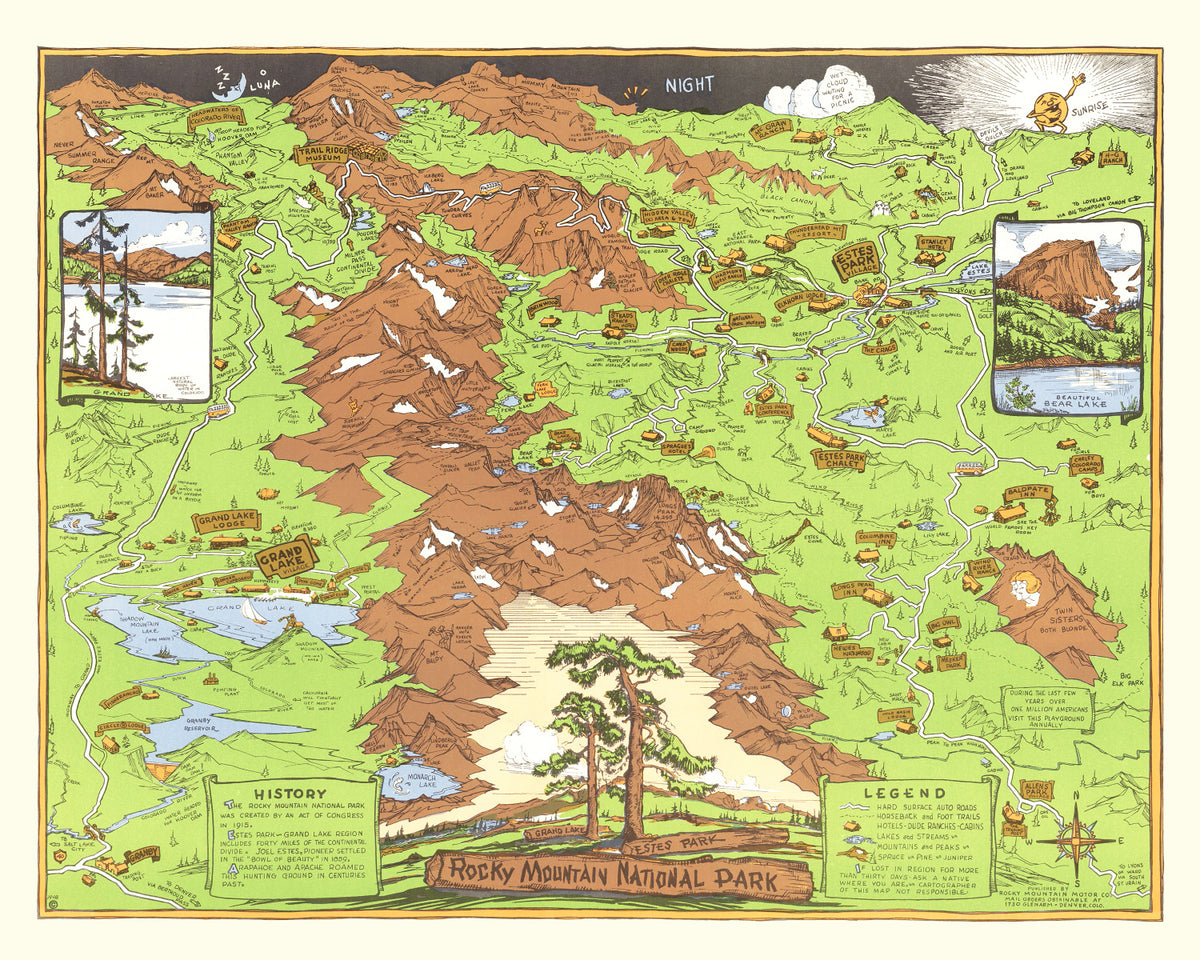 Preview of Vintage Map of Rocky Mountain National Park 1948