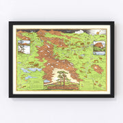 Rocky Mountain National Park Vintage Map 1948