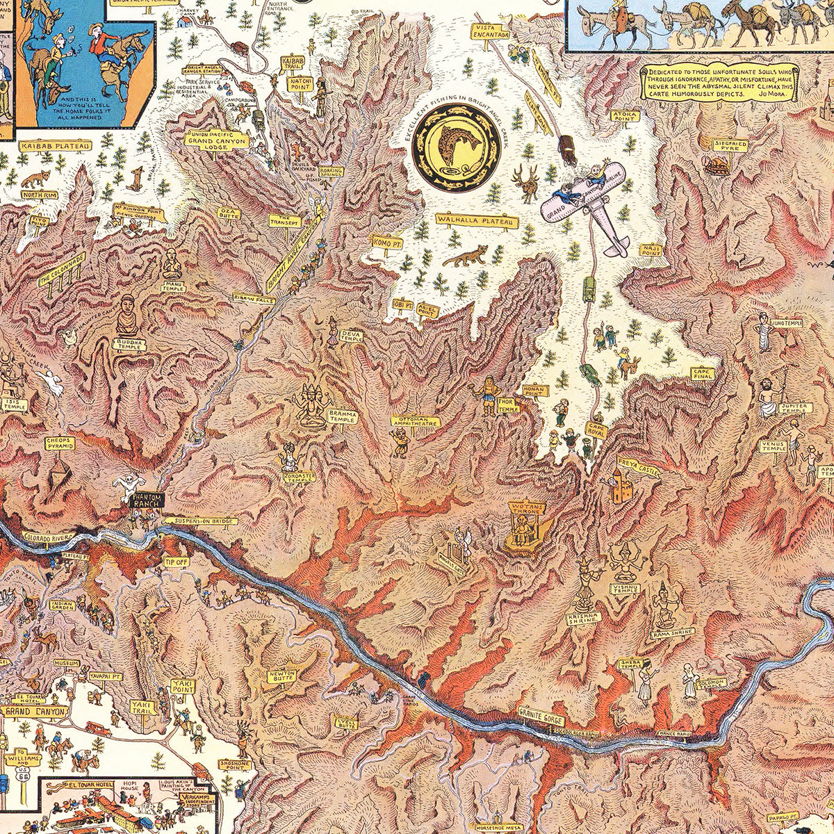 Restored historic details from the 1931 national park map of County, Arizona