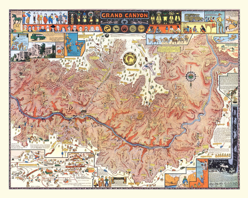 Size comparison using Vintage Map of Grand Canyon 1931