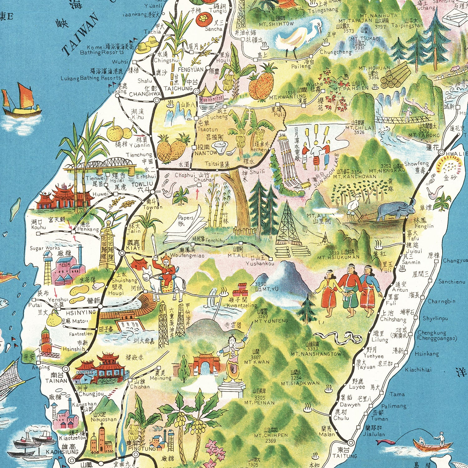 Restored historic details from the 1954 country map of County