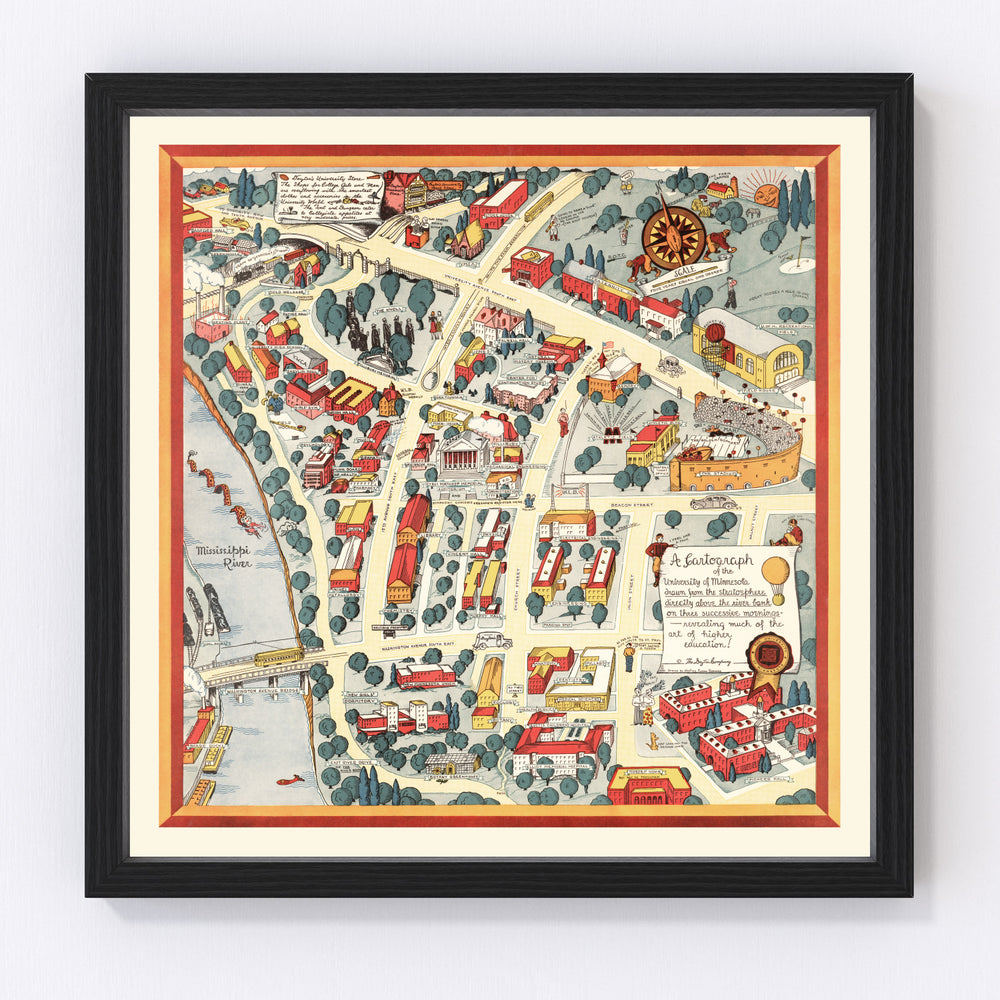 University of Minnesota Vintage Map 1940