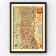 Mother Lodes of California & Nevada Vintage Map 1931