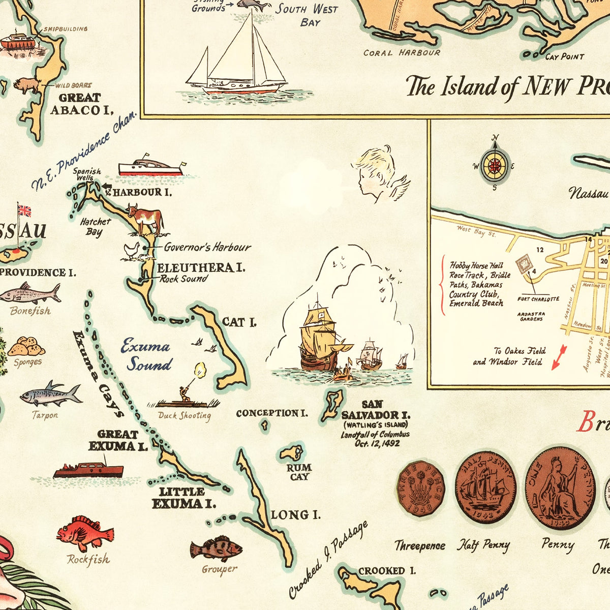 Vintage Bahamas Maps