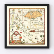 Bahamas Vintage Map 1951