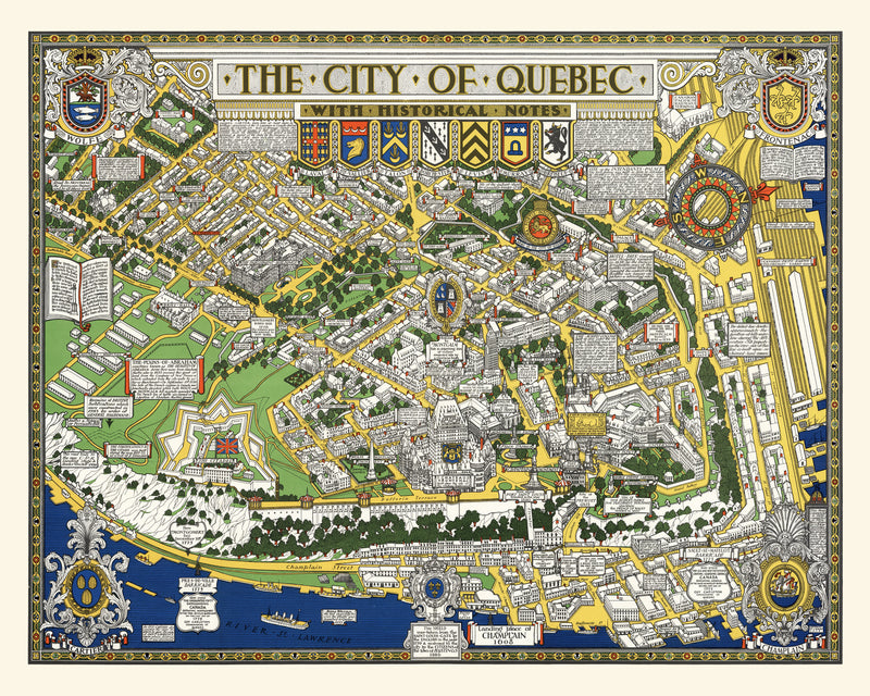 Size comparison using Vintage Map of Quebec, Canada 1932
