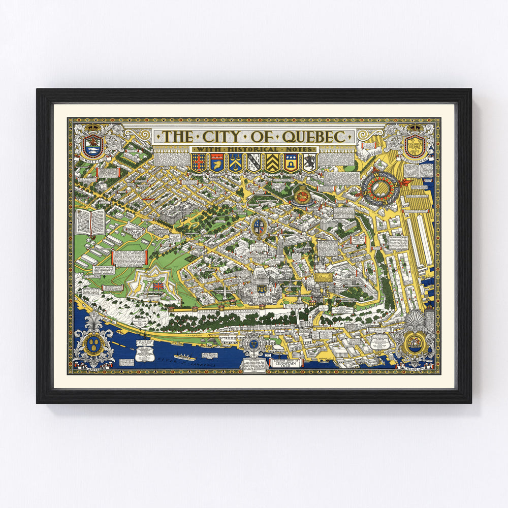 Quebec Vintage Map 1932