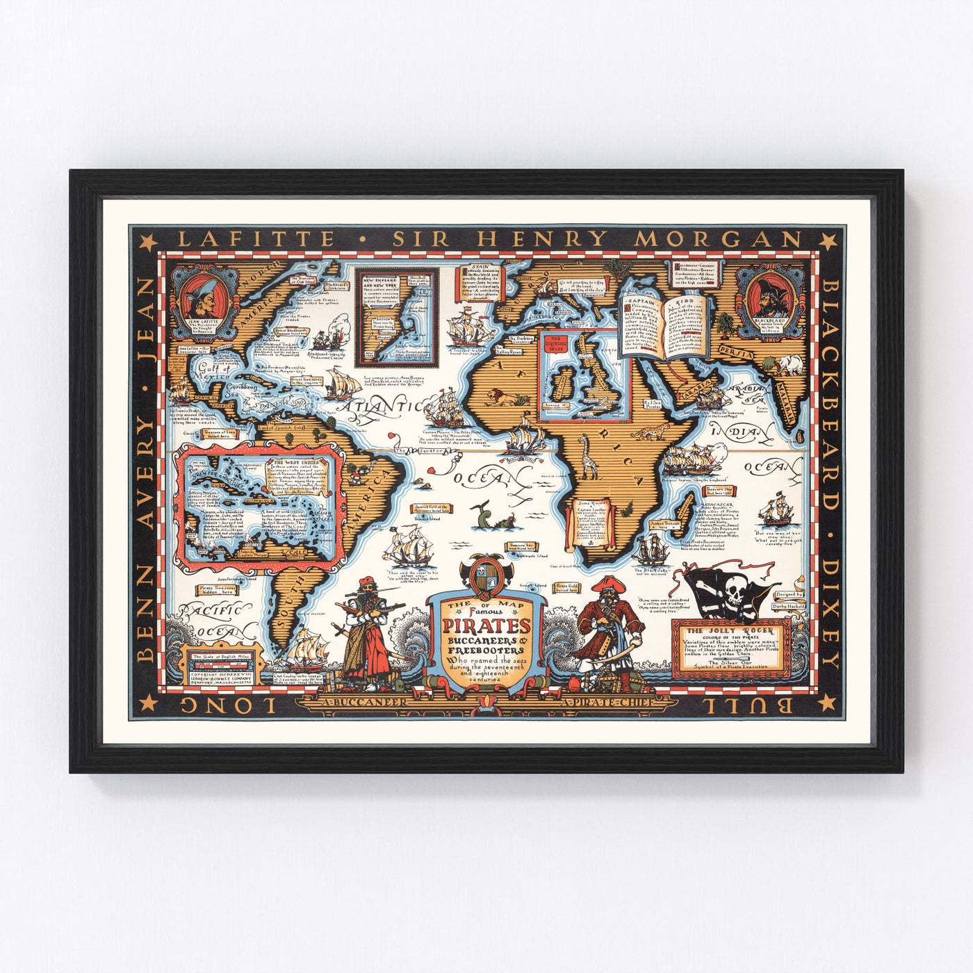 Pirate Vintage Map 1938