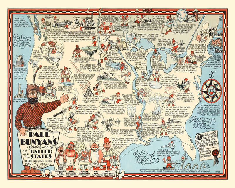 Size comparison using Vintage Map of United States 1935