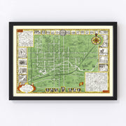 Oberlin College Vintage Map 1929