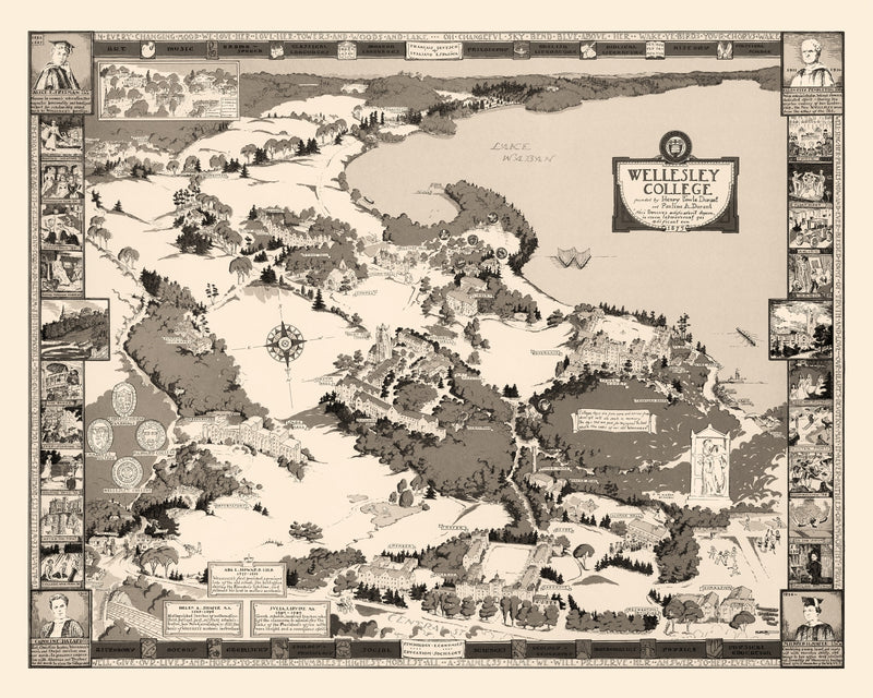 Size comparison using Vintage Map of Wellesley College, 1943