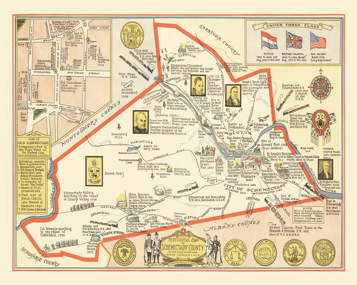 Preview of Vintage Map of Schenectady County, New York 1931