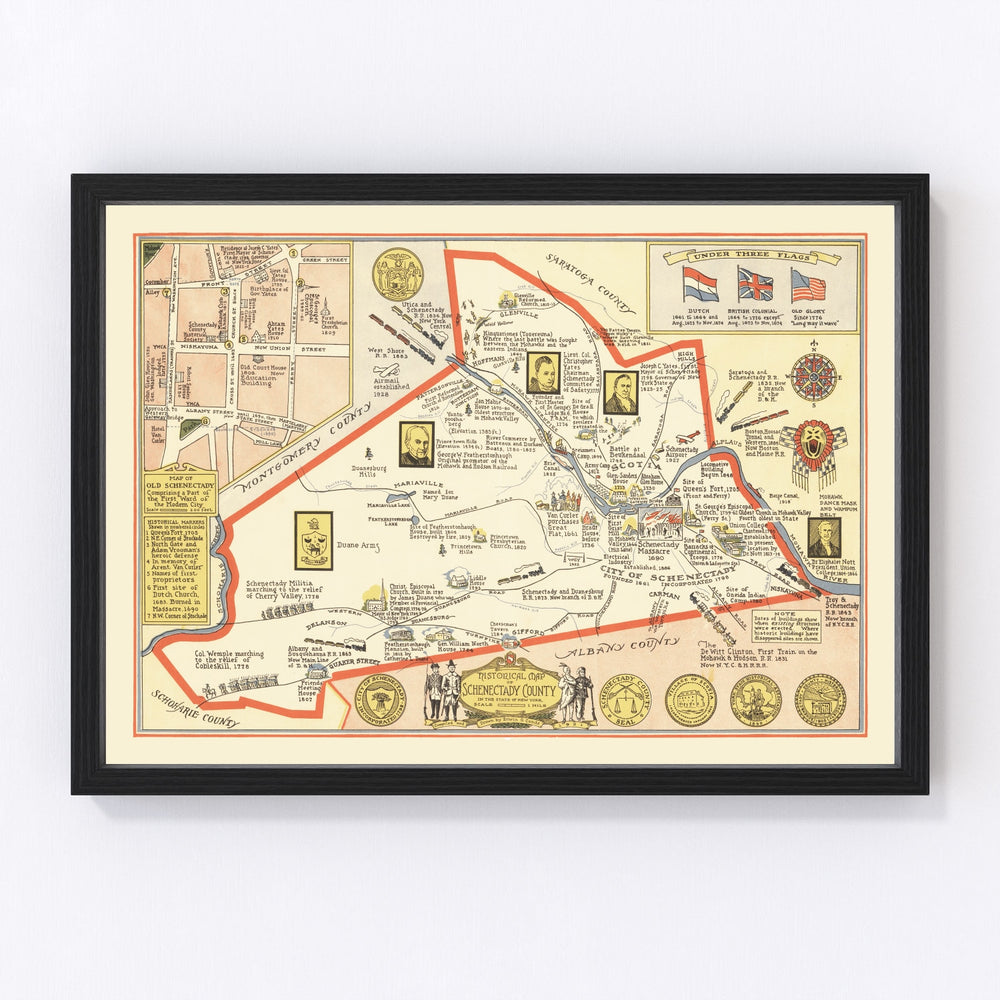 Schenectady County Vintage Map 1931