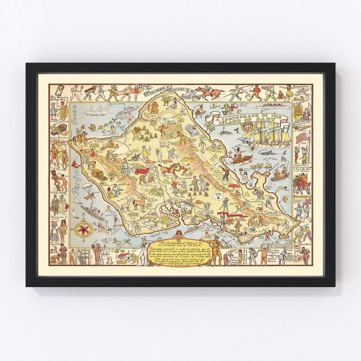Oahu Vintage Map 1933