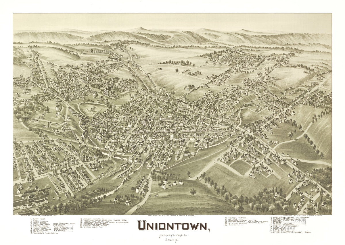 Preview of Vintage Map of Uniontown, Pennsylvania 1897