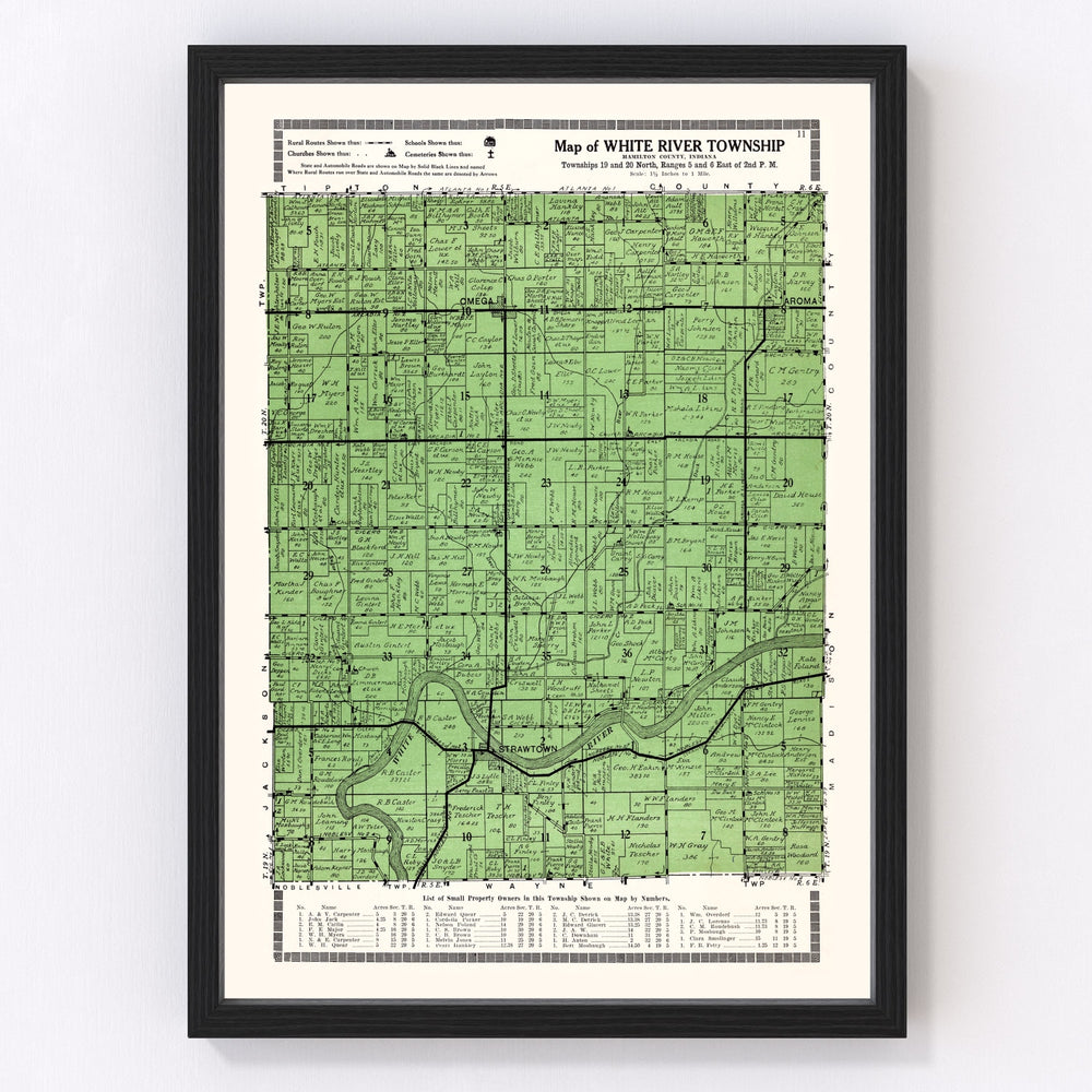White River Township Vintage Map 1922