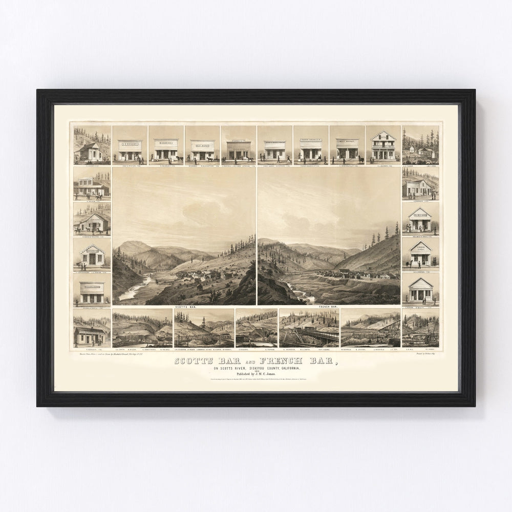 Scotts Bar Vintage Map 1856