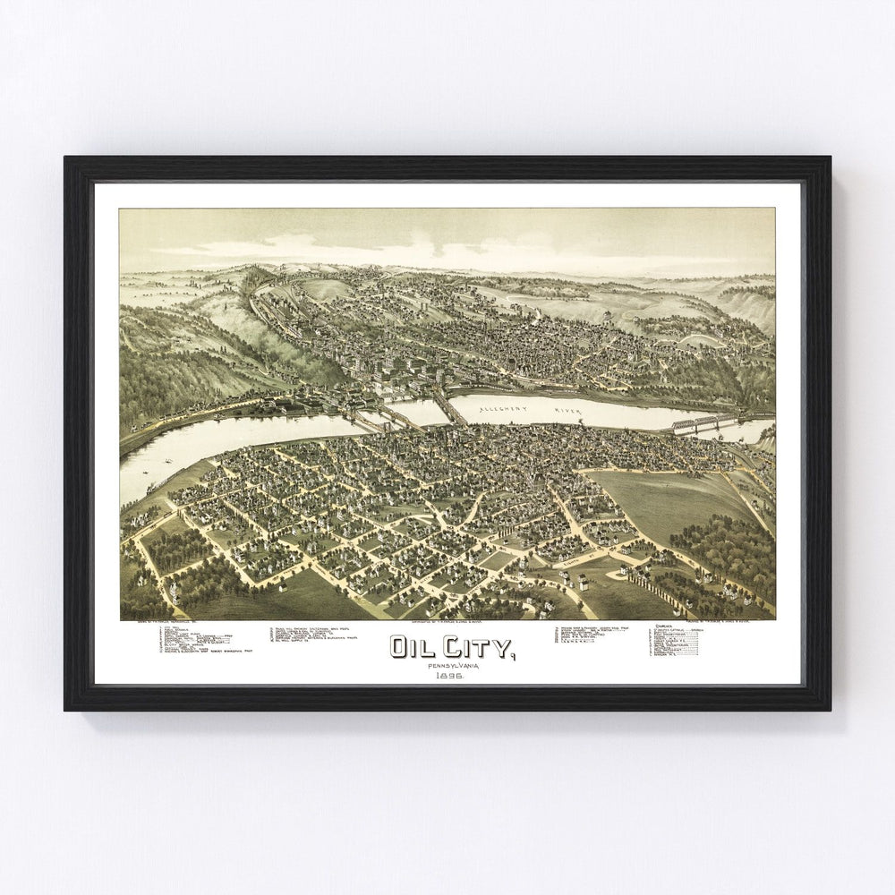 Oil City Vintage Map 1896