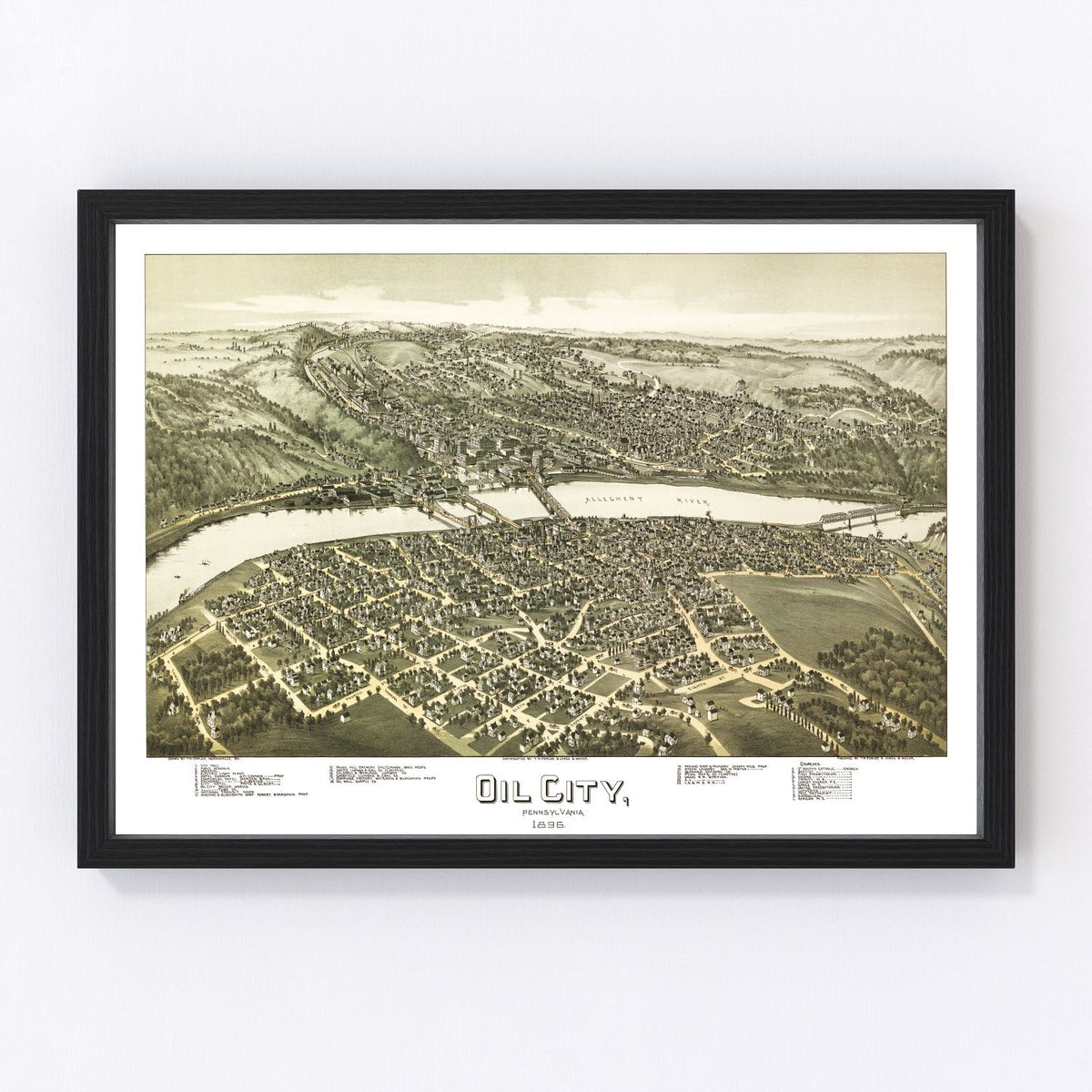 Oil City Vintage Map 1896