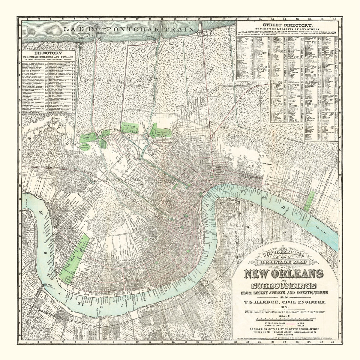 Preview of Vintage Map of New Orleans, Louisiana 1878