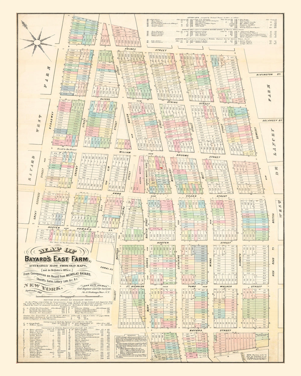 Vintage Map of Little Italy, New York 1869 print style example
