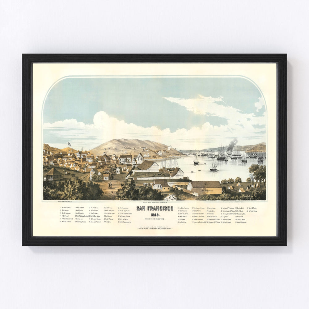 San Francisco Vintage Map 1849