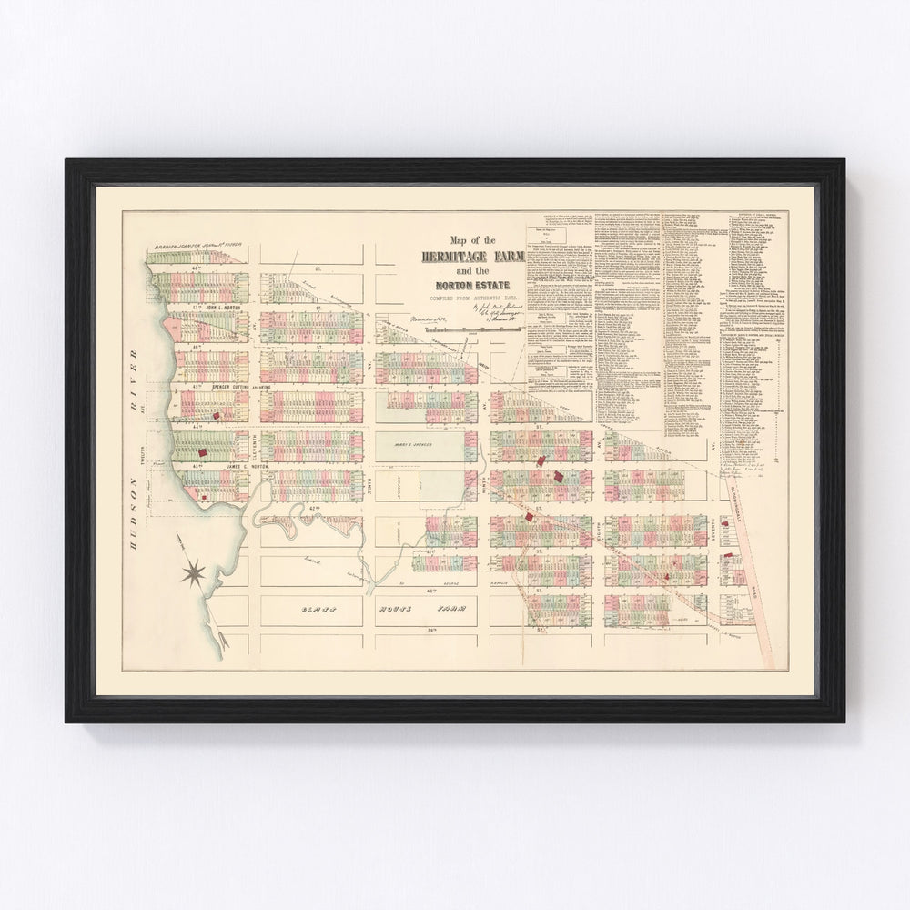 Hell's Kitchen Manhattan Vintage Map 1872