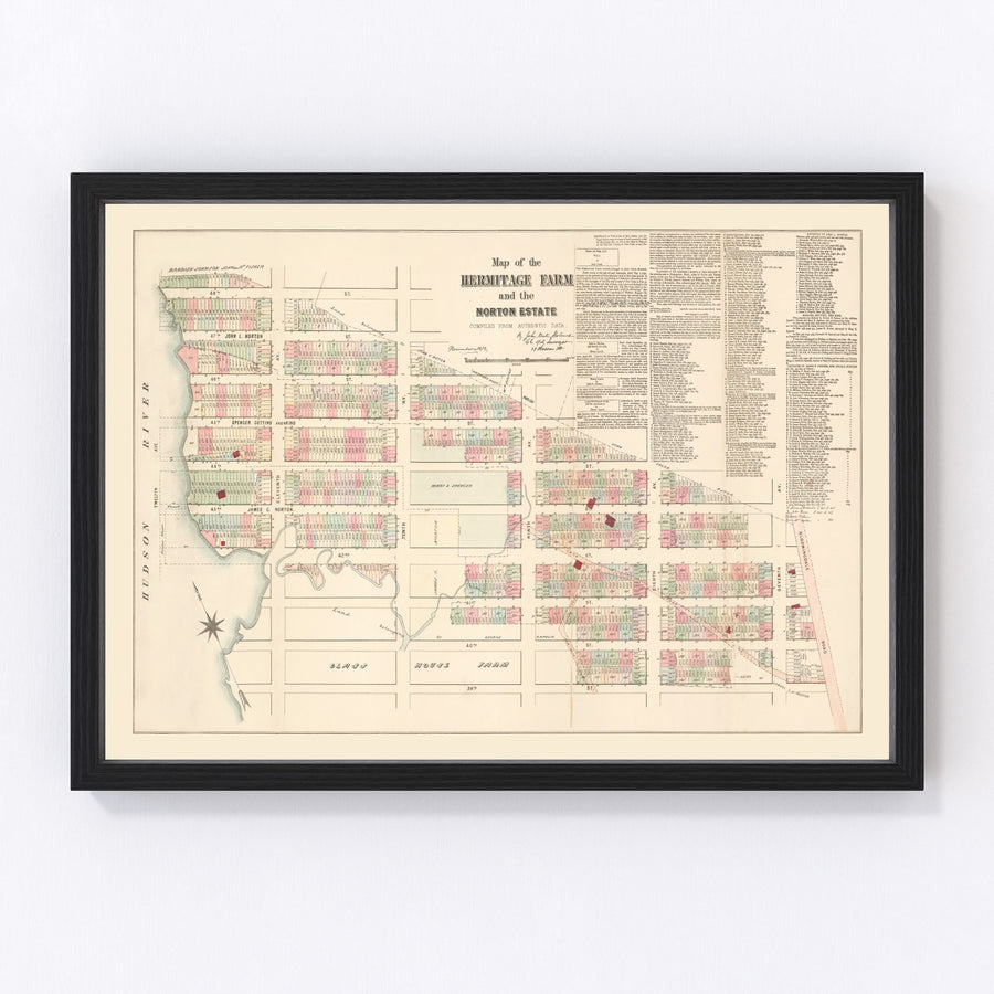 Hell's Kitchen Manhattan Vintage Map 1872