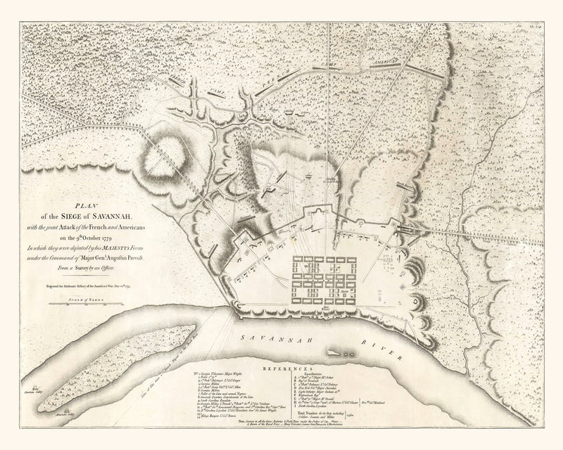 Size comparison using Vintage Map of Savannah, Georgia 1794