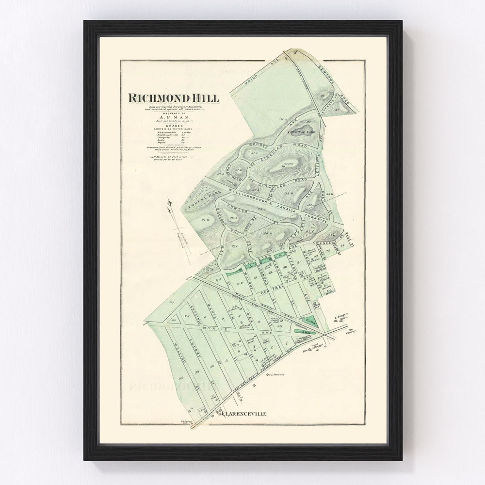 Richmond Hill Queens Vintage Map 1873