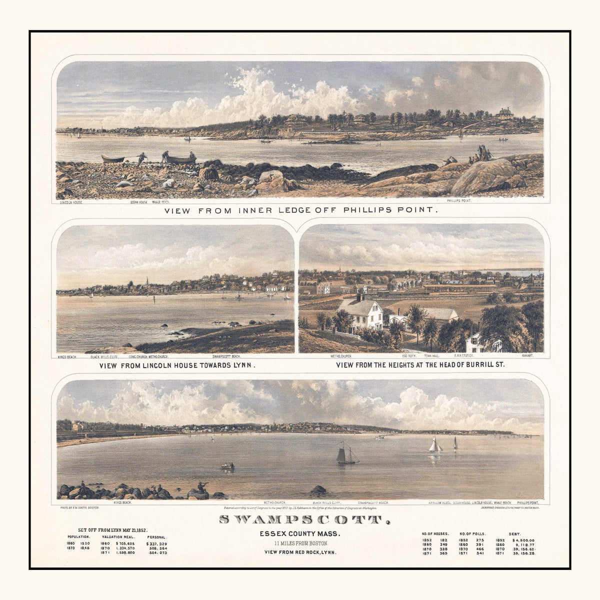 Preview of Vintage Map of Swampscott, Massachusetts 1871