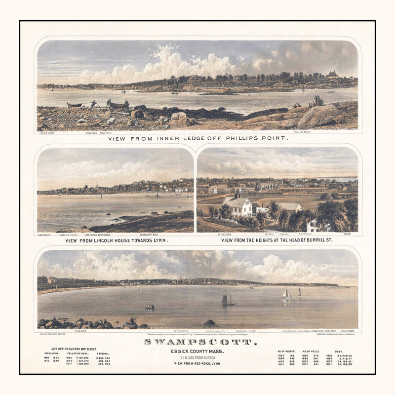 Size comparison using Vintage Map of Swampscott, Massachusetts 1871