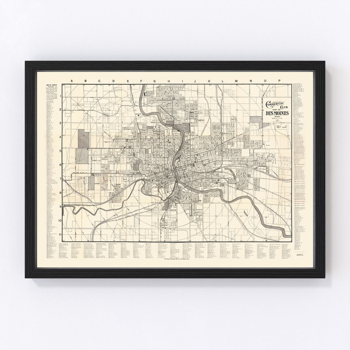 Des Moines Vintage Map 1906