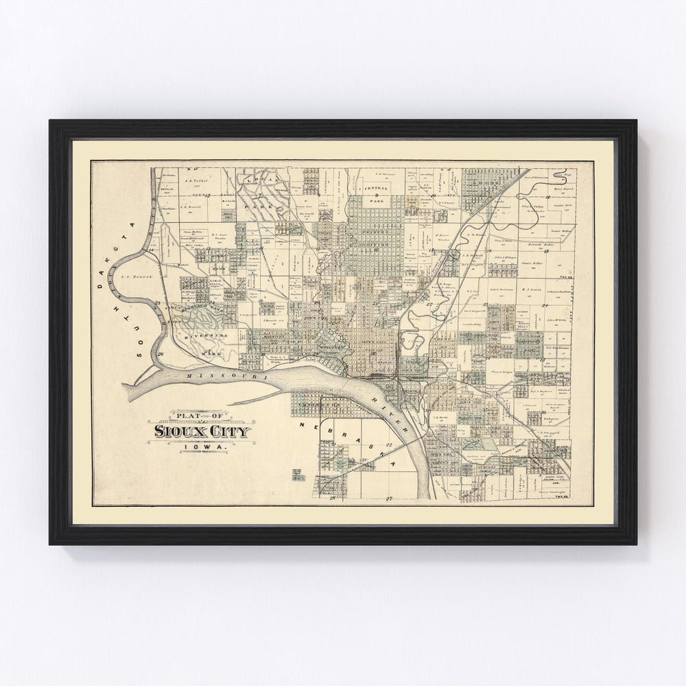 Sioux City Vintage Map 1893