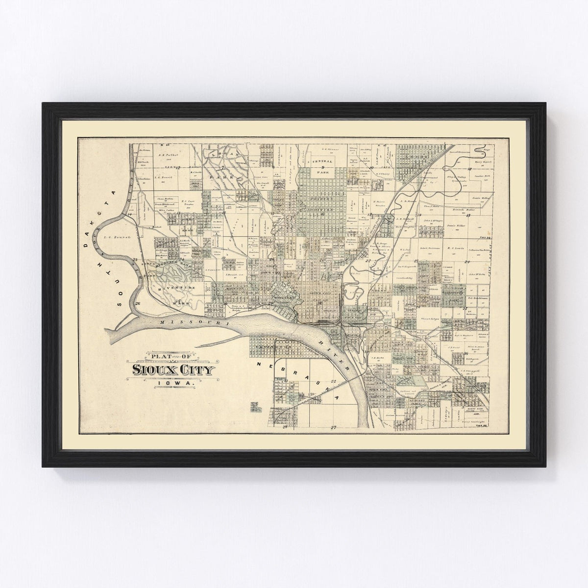 Sioux City Vintage Map 1893