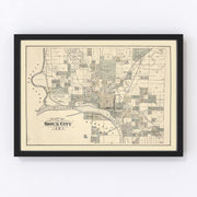 Sioux City Vintage Map 1893