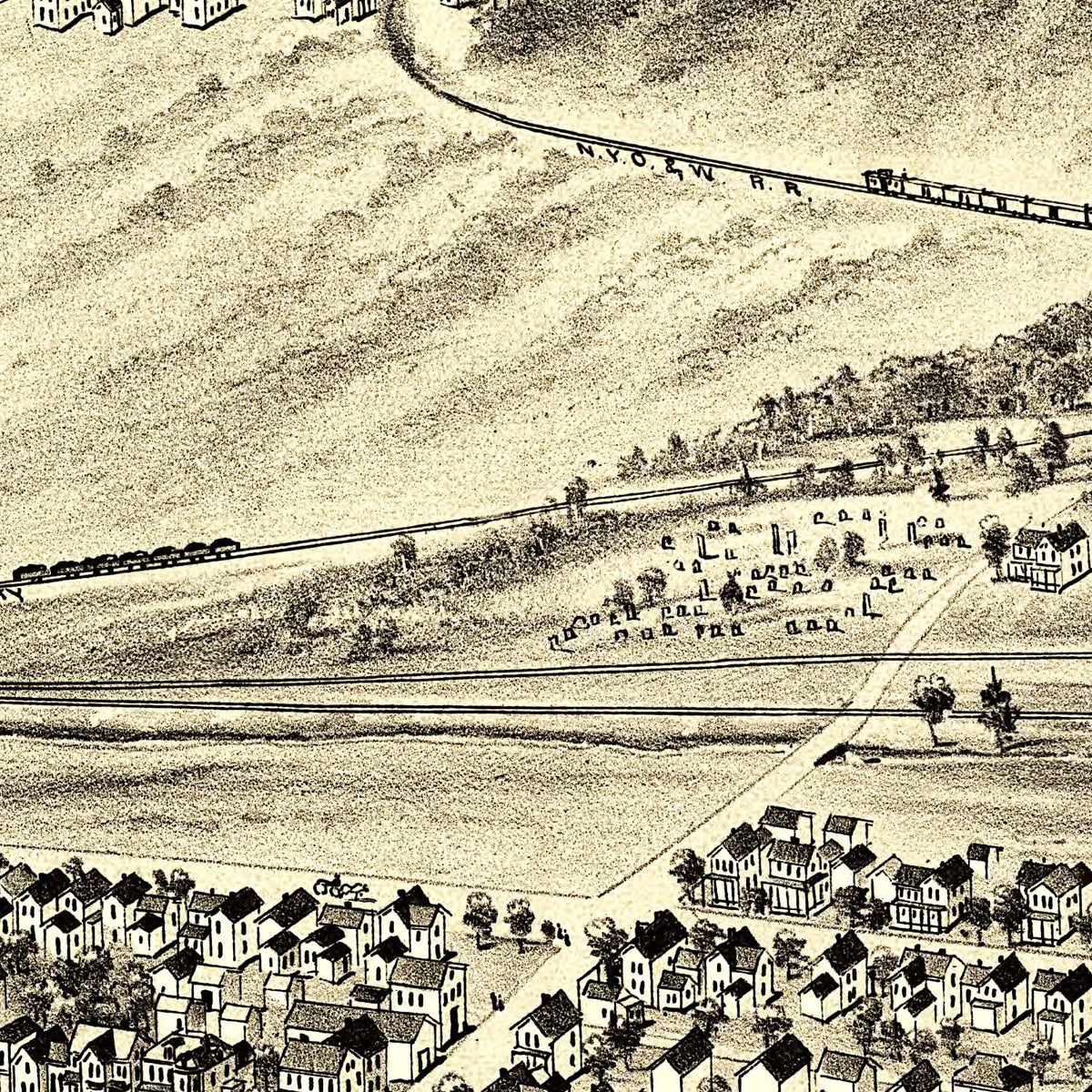 Restored historic details from the 1892 city map of Peckville, Pennsylvania