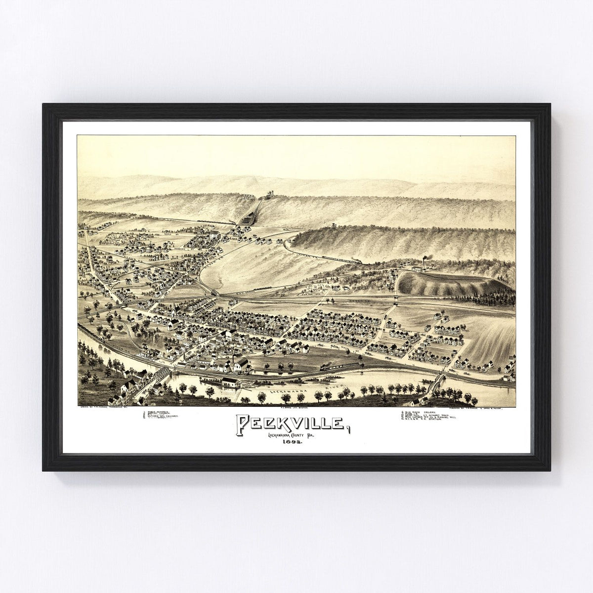 Peckville Vintage Map 1892