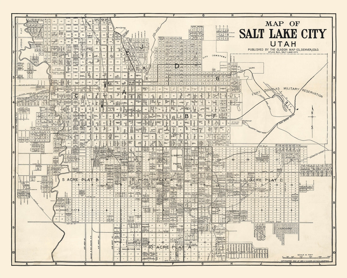 Preview of Vintage Map of Salt Lake City, Utah 1909