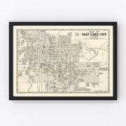 Salt Lake City Vintage Map 1909