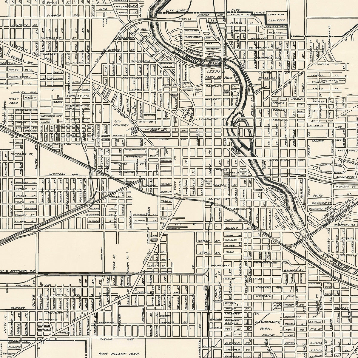 Vintage South Bend Maps