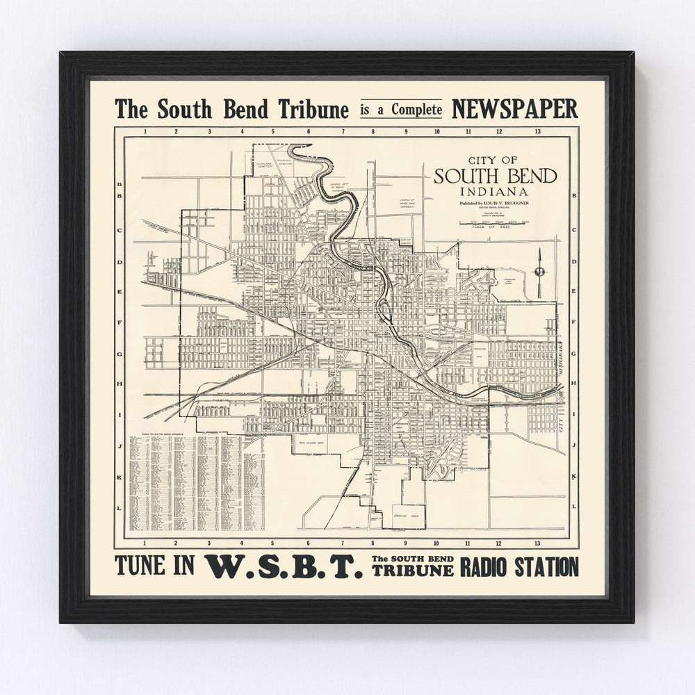 South Bend Vintage Map 1931