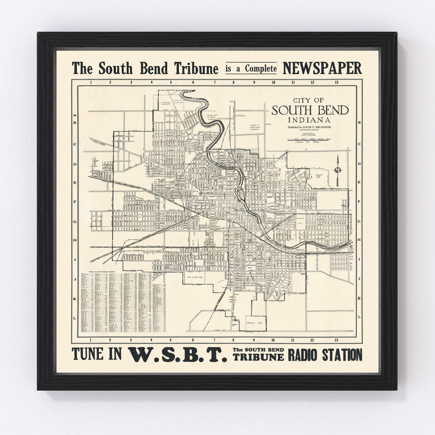 South Bend Vintage Map 1931