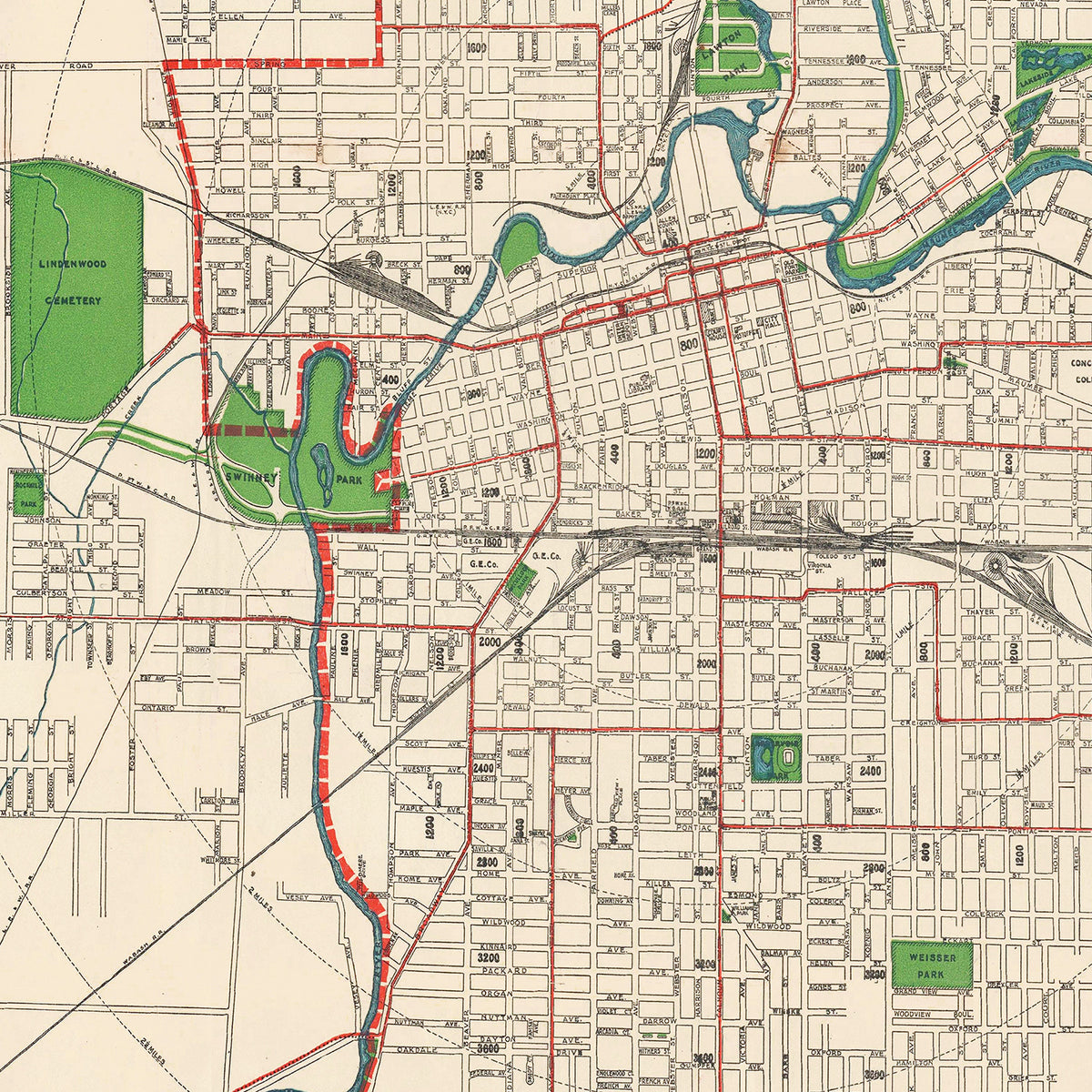 Vintage Fort Wayne Indiana Maps