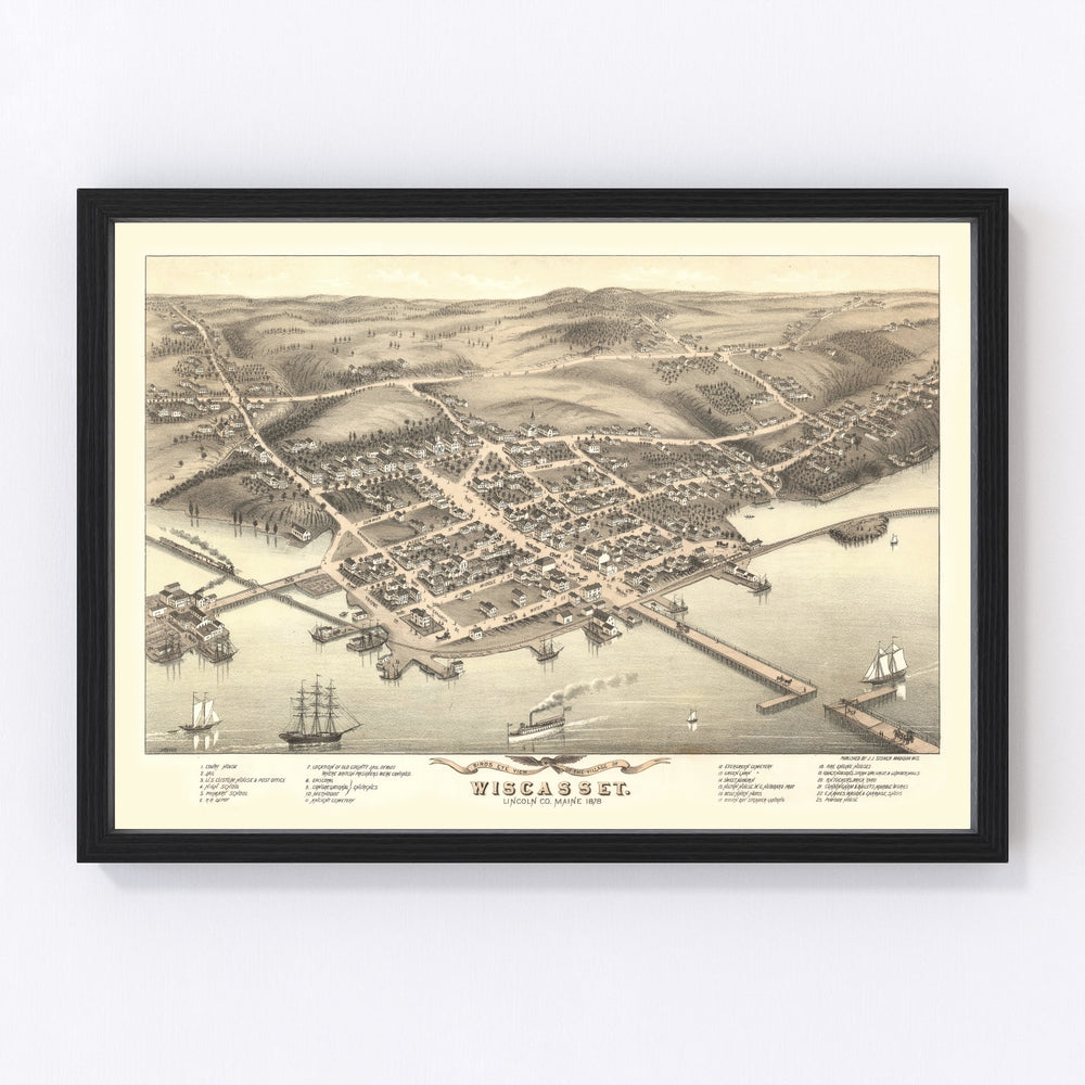 Wicasset Vintage Map 1878