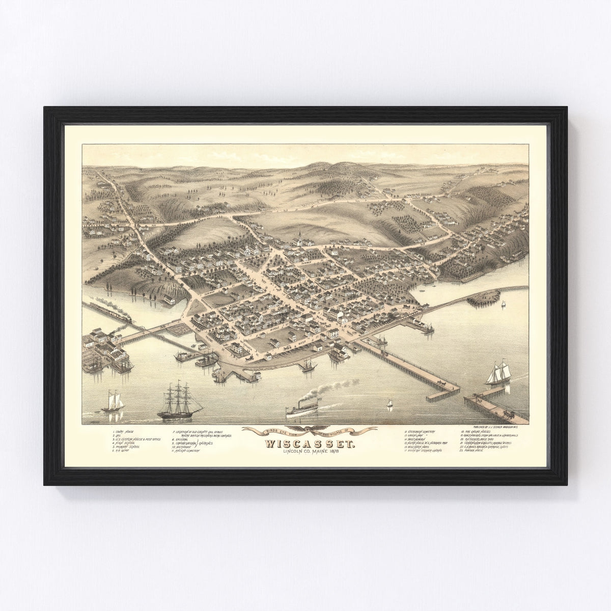 Wicasset Vintage Map 1878