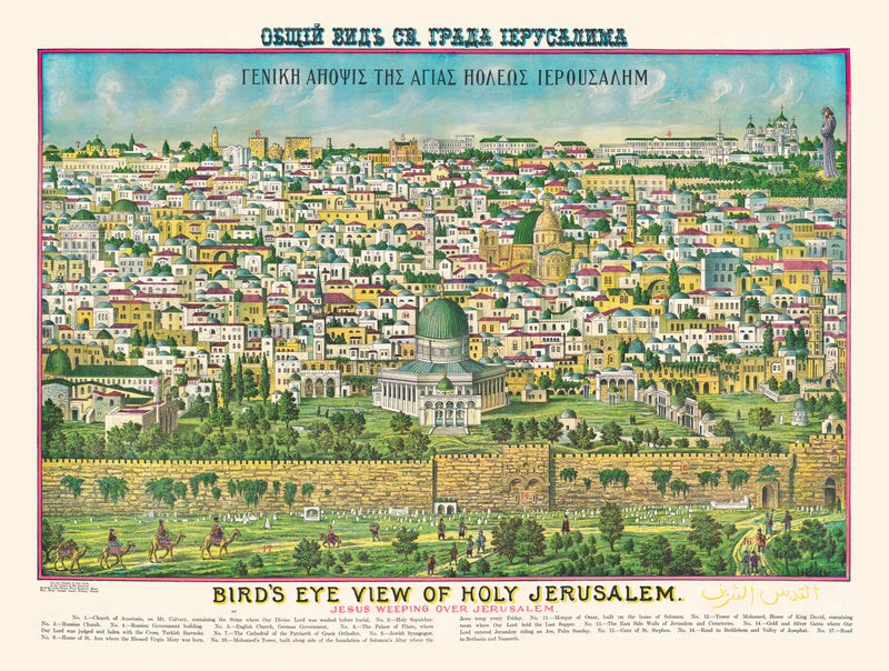 Size comparison using Vintage Map of Jerusalem,  1900