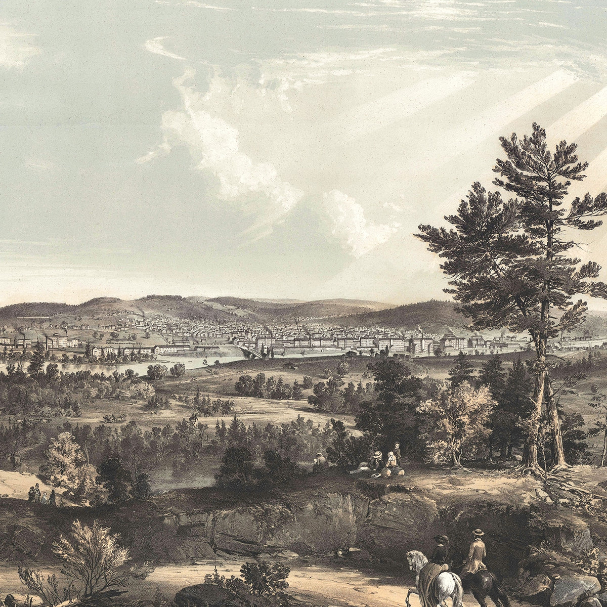 Restored historic details from the 1855 city map of Manchester, New Hampshire