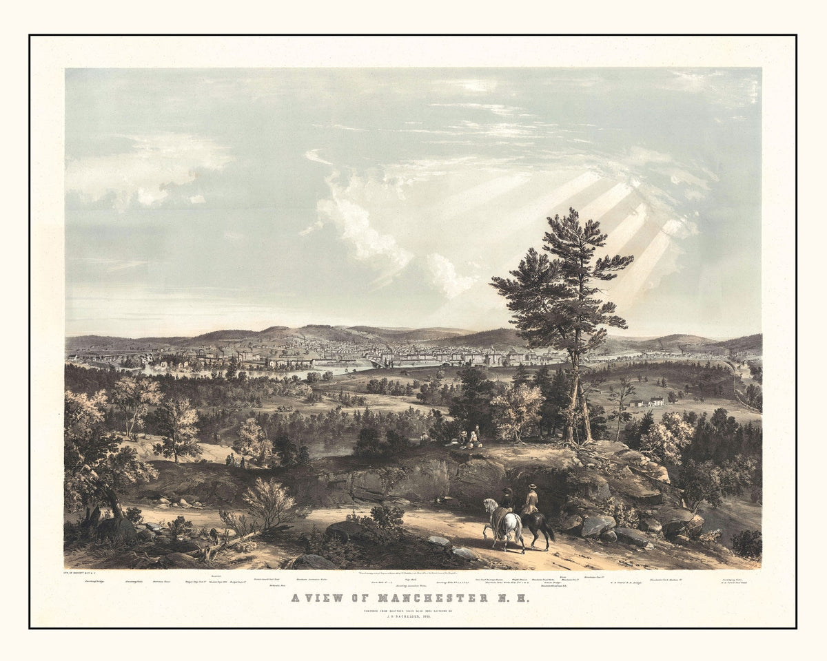 Preview of Vintage Map of Manchester, New Hampshire 1855