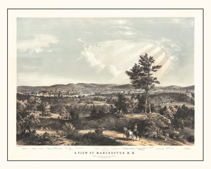 Size comparison using Vintage Map of Manchester, New Hampshire 1855